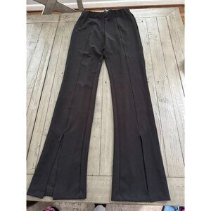 NWT FATE Front Slit Hem Flare Pants Black Size Small